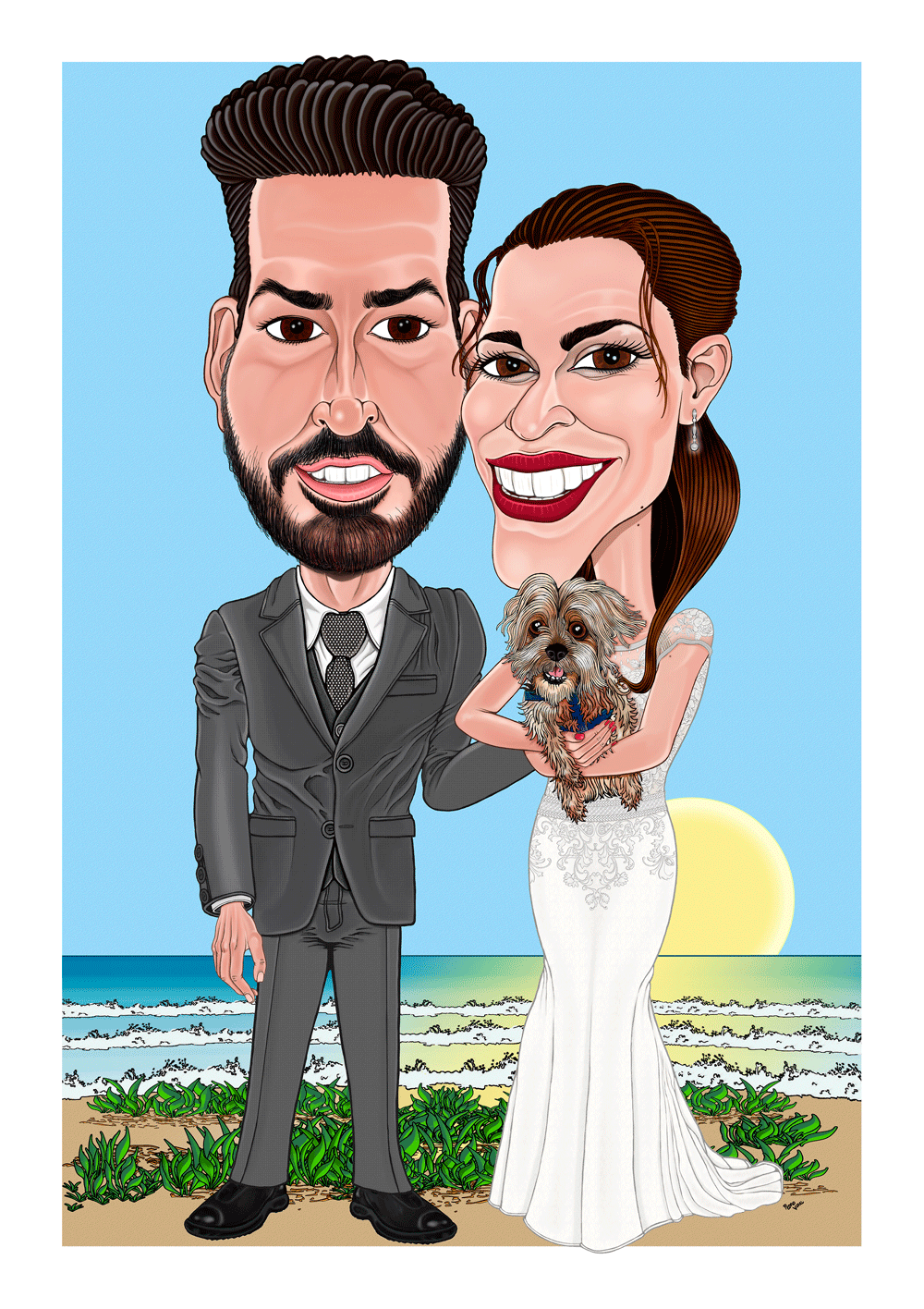 CARICATURA PAREJA DE NOVIOS