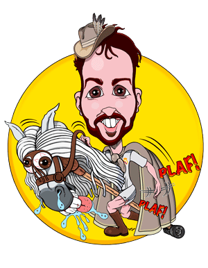 caricatura para despedida realizada por el dibujante Pedro vidal
